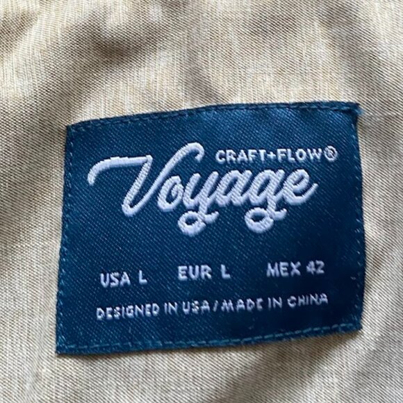 Voyage Palm Tree Button Down Shirt Casual Cotton Slim Fit Novelty Large Mens - Picture 3 of 7